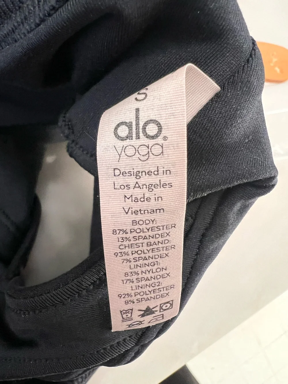 ALO Yoga Black High-Neck Racerback Sports Bra Sz Small Crop/ Active
